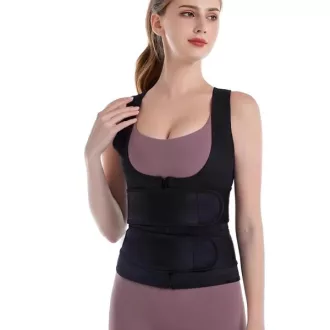 Női neopren szauna hatású fitness mellény, M, fekete