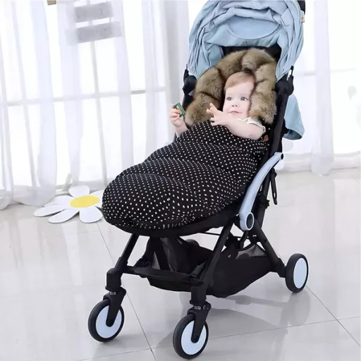 Téli bundazsák fülecskékkel babakocsiba/hordozóba, 100 cm, vízálló