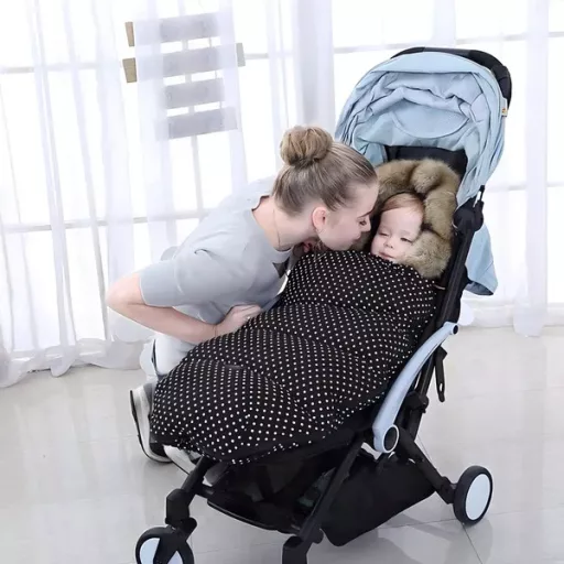Téli bundazsák fülecskékkel babakocsiba/hordozóba, 100 cm, vízálló