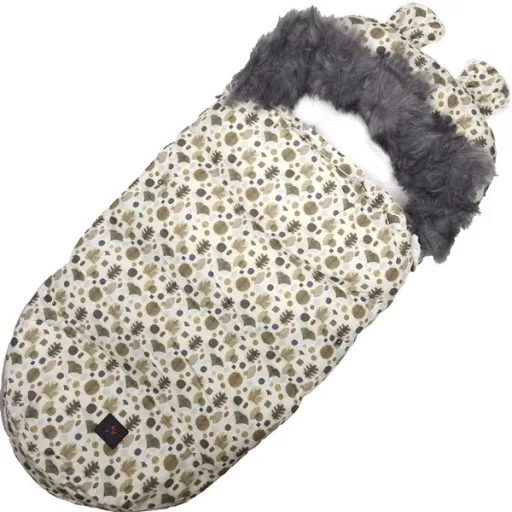 Téli bundazsák fülecskékkel babakocsiba/hordozóba, 100 cm, vízálló