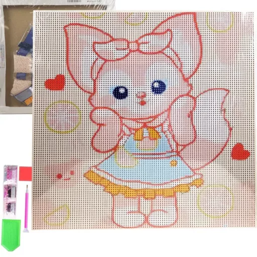Gyémántszemes kirakó készlet 30×30 cm, anime minta, feszített vászon