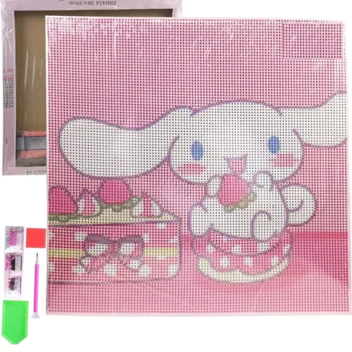 Gyémántszemes kirakó készlet 30×30 cm, anime kép, feszített vászonnal