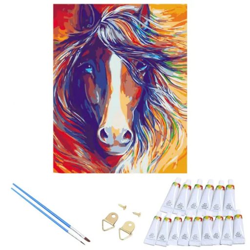 Festés számok szerint készlet fakerettel, ló motívum, 30×40 cm