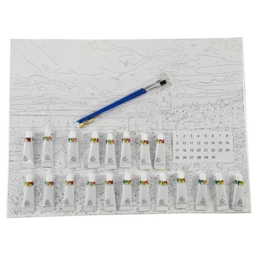 Festés számok szerint készlet pillangó mintával, 30×40 cm, feszítőkerettel