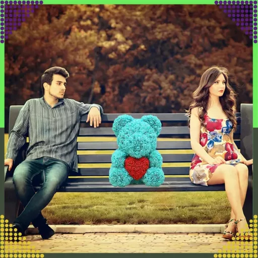 Habrózsa maci 40 cm – örökké tartó rózsákból, romantikus ajándék