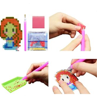  5D gyémántszámfestő matricakészlet gyerekeknek, kaktusz, 8 db