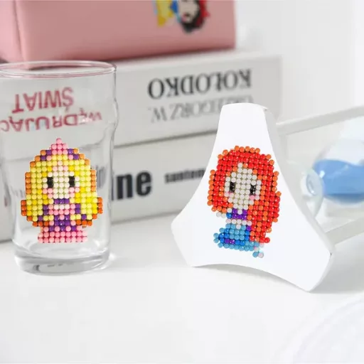 5D gyémántszámfestő matricakészlet gyerekeknek, kaktusz, 8 db