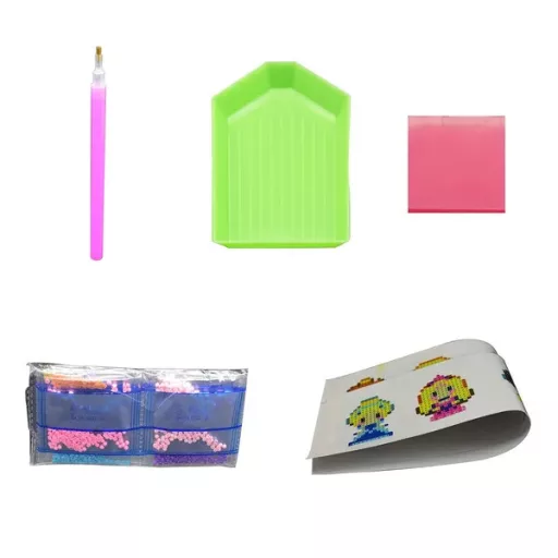 5D gyémántszámfestő matricakészlet gyerekeknek, kaktusz, 8 db