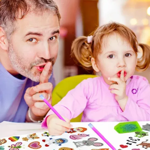 5D gyémántszemes mozaik matrica készlet gyerekeknek, 5 tengeri állat, 10×15 cm