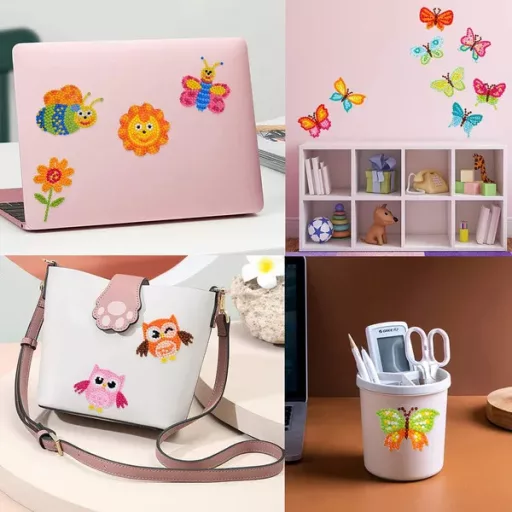 5D gyémántszemes mozaik matrica készlet gyerekeknek, 5 tengeri állat, 10×15 cm