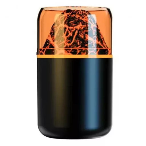 Aromaterápiás LED ultrahangos párásító tűzhatású vulkán dizájnnal, USB