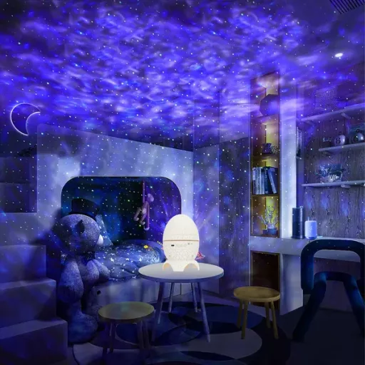 Dinoszaurusztojás alakú LED galaxis projektor Bluetooth hangszóróval, USB