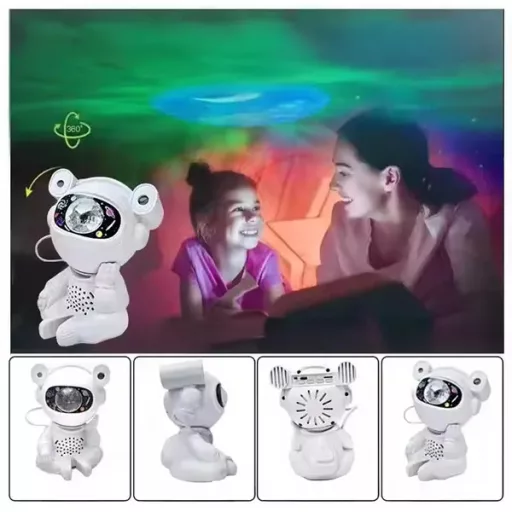 Űrhajós csillagprojektor éjjeli lámpa gyerekszobába USB-vel, távirányítóval