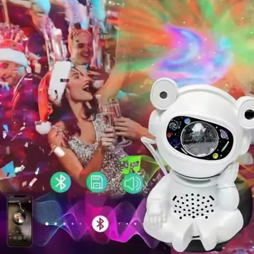 Űrhajós csillagprojektor éjjeli lámpa gyerekszobába USB-vel, távirányítóval