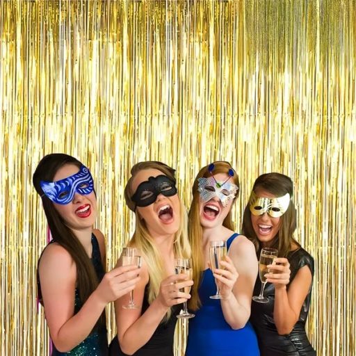 18. születésnapi fekete-arany lufi és függöny dekor szett, 100 db