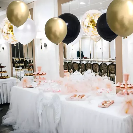 XXL dekorációs lufi készlet 40. születésnapra, fekete-arany, 100 db