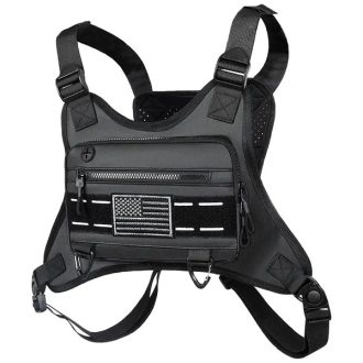   Mellkasi lopásgátló taktikai sporttáska, vízálló 600D nylon futáshoz