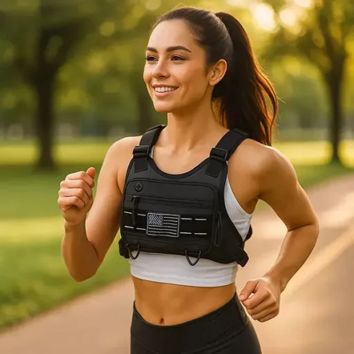 Mellkasi lopásgátló taktikai sporttáska, vízálló 600D nylon futáshoz