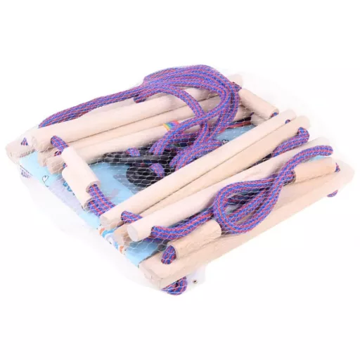 Színes bükkfa gyerekhinta párnával, 26×26 cm, 20 kg teher