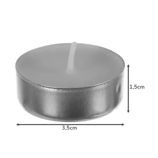 Teamécses készlet 100 db, 4 órás égési idő, paraffin, fém csésze