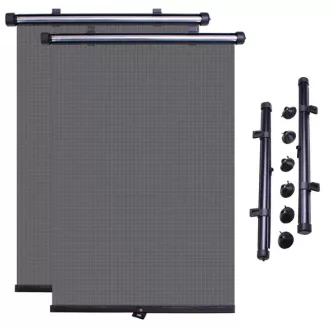   Autó napellenző roló 2 db, 47×40 cm, fekete, PVC háló tapadókoronggal