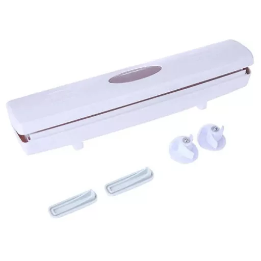 Konyhai fóliatartó és vágó, 36 cm, rozsdamentes pengével, átlátszó ablak