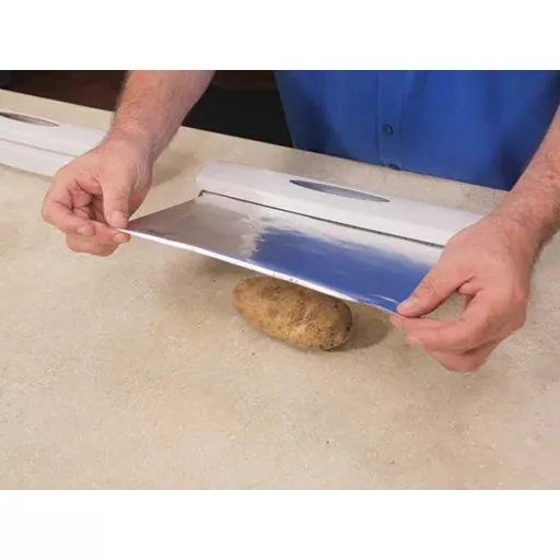 Konyhai fóliatartó és vágó, 36 cm, rozsdamentes pengével, átlátszó ablak