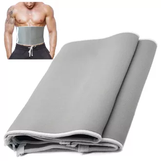   Állítható karcsúsító öv cipzáras neoprén fűző, 130cm x 24cm, szürke
