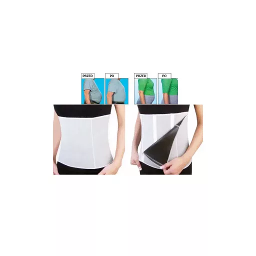 Állítható karcsúsító öv cipzáras neoprén fűző, 130cm x 24cm, szürke