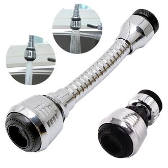   Flexibilis krómozott csapperlator hosszabbító, 360° forgó, 2 vízsugár