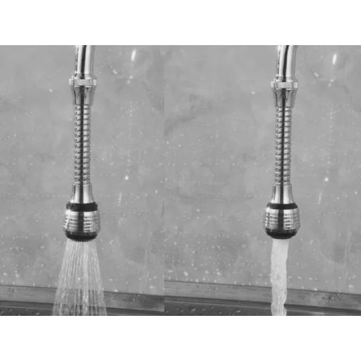 Flexibilis krómozott csapperlator hosszabbító, 360° forgó, 2 vízsugár