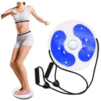   Rotary twister kötelekkel izomerősítő edzésekhez, 28 cm, kék