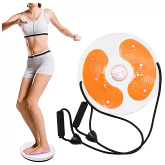   Rotary twister kötelekkel izomerősítő edzésekhez, 28 cm, narancssárga