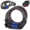Kerékpár zár kódos, 100 cm x 12 mm acélkábel, tartóval