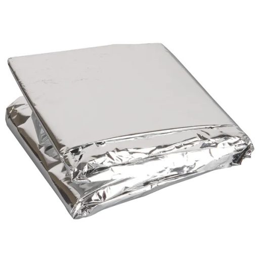 Ezüst hővisszaverő mentőtakaró 160×210 cm, ultrakönnyű fólia