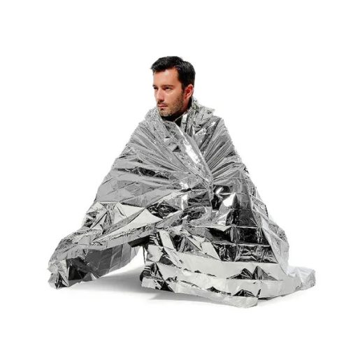 Ezüst hővisszaverő mentőtakaró 160×210 cm, ultrakönnyű fólia