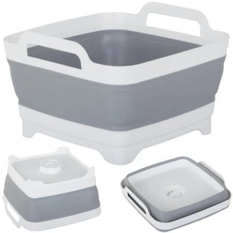   Összecsukható 8 l-es szilikon mosó- és csepegtetőtál leeresztővel