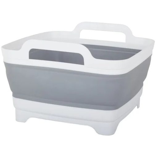 Összecsukható 8 l-es szilikon mosó- és csepegtetőtál leeresztővel