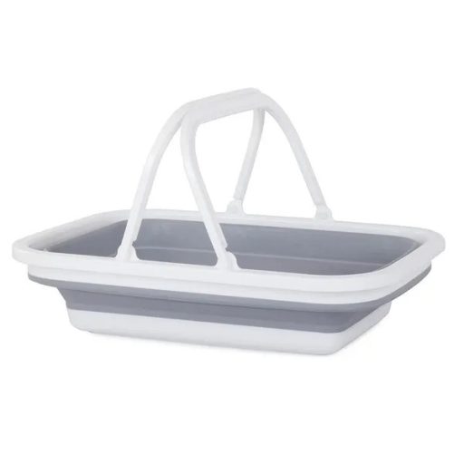 Összecsukható szilikon bevásárlókosár 9 l, fogantyúval, 38×28 cm