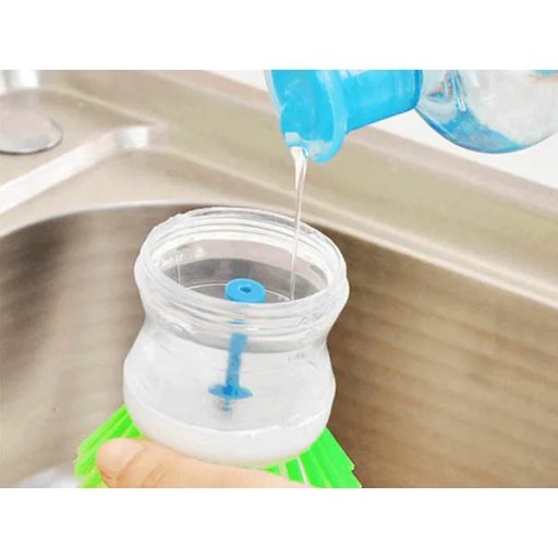 Mosogatókefe beépített mosogatószer-adagolóval, 8,5 cm, vegyes színek