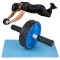 Fitnesz dupla görgős kerék edzőszőnyeggel, 17.5cm átmérő, sárga/kék