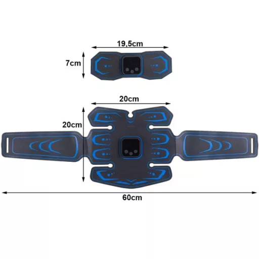 3 részes EMS izomstimulátor szett, 6 programmal, USB-s akkumulátor