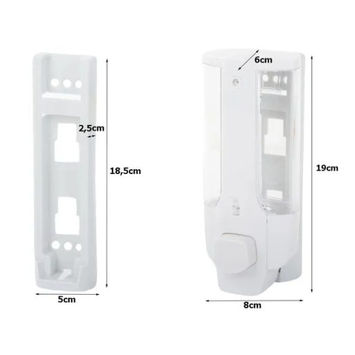 Fali gél- és szappanadagoló, fehér, 350 ml, kulccsal