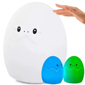   LED szilikon tojás éjszakai lámpa gyerekeknek, érintéses RGB fény, AAA elemes
