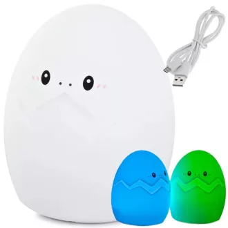   Gyerek szilikon RGB éjjeli fény, tojás alakú, érintésvezérelt, USB-töltés