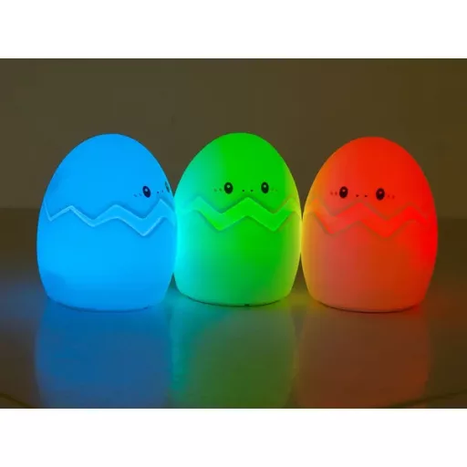 Gyerek szilikon RGB éjjeli fény tojás alakú, távirányítós, USB-töltés