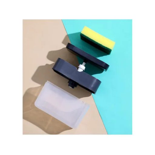 Mosogatószer adagoló szivacstartóval, 370 ml, műanyag, szürke