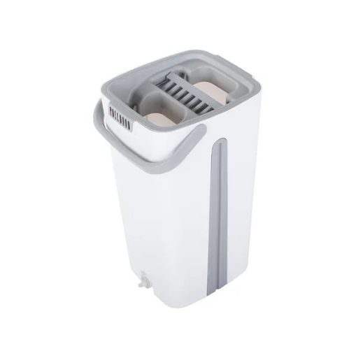 Lapos forgó felmosó kétrekeszes, csavarókosaras vödörrel, 130 cm