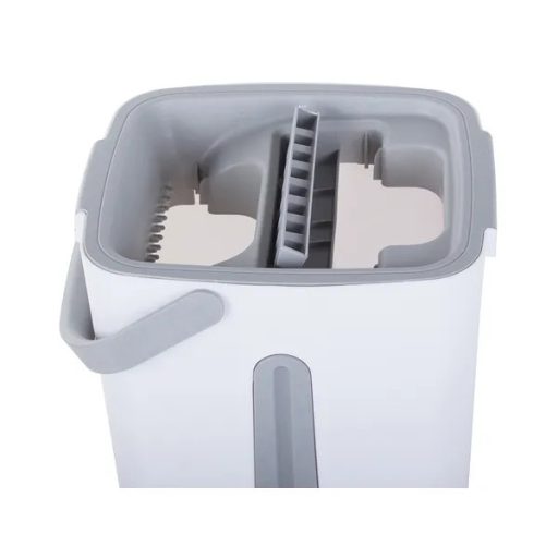 Lapos forgó felmosó kétrekeszes, csavarókosaras vödörrel, 130 cm