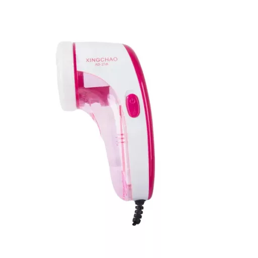 USB-s szöszeltávolító és textilborotva, 3 pengével, fehér/rózsaszín